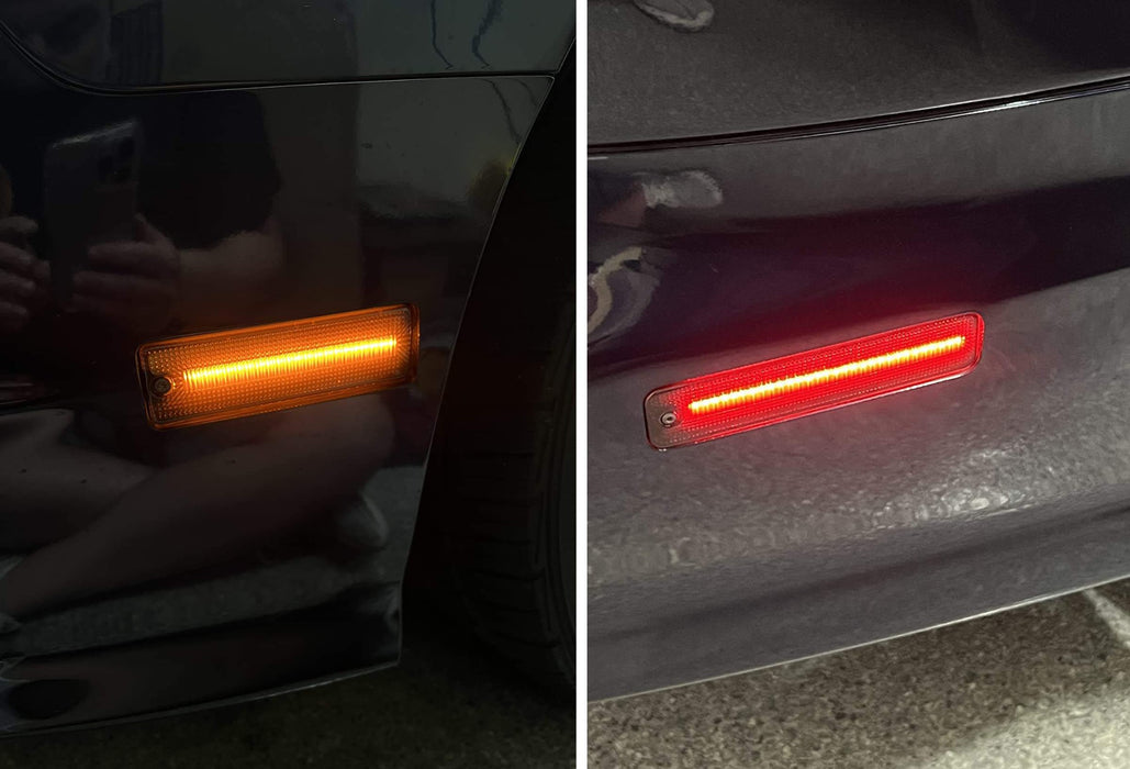 Smoked + Red Lens Full LED Front/Rear Side Markers For Pontiac 1998-02 Firebird