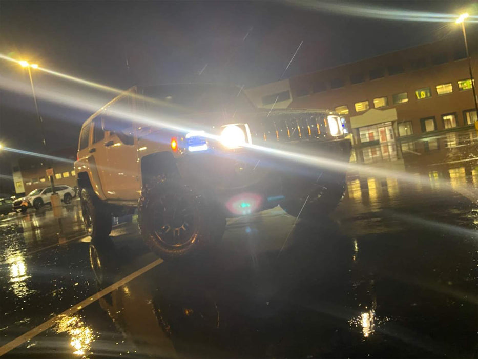 Smoked Full LED White Halo/Amber Sequential Blink Front Turn Signal For 06-10 H3