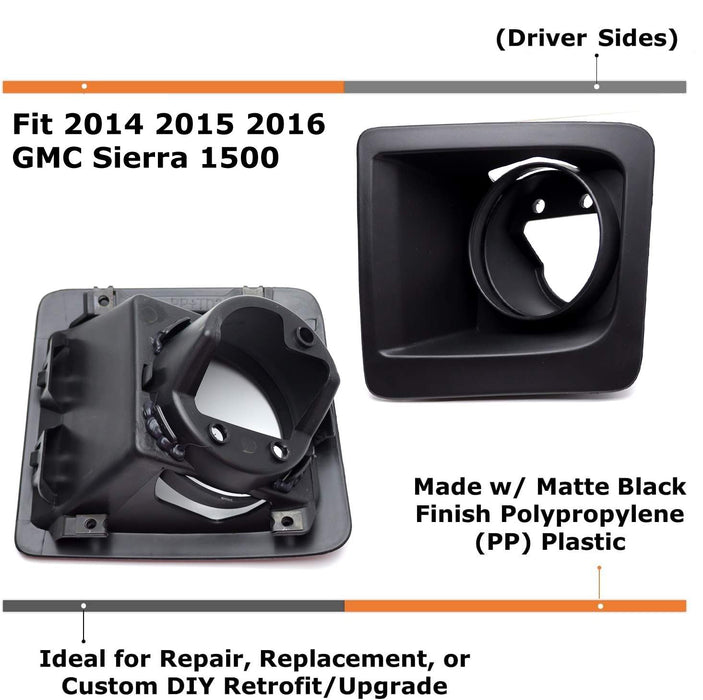 One Piece LH Driver Side OE-Spec Fog Lamp Bezel Cover For 14-16 GMC Sierra 1500