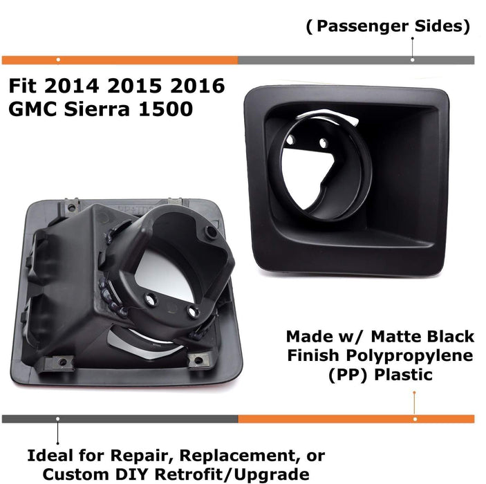 1 Piece RH Passenger Side OE-Spec Fog Lamp Bezel Cover For 14-16 GMC Sierra 1500