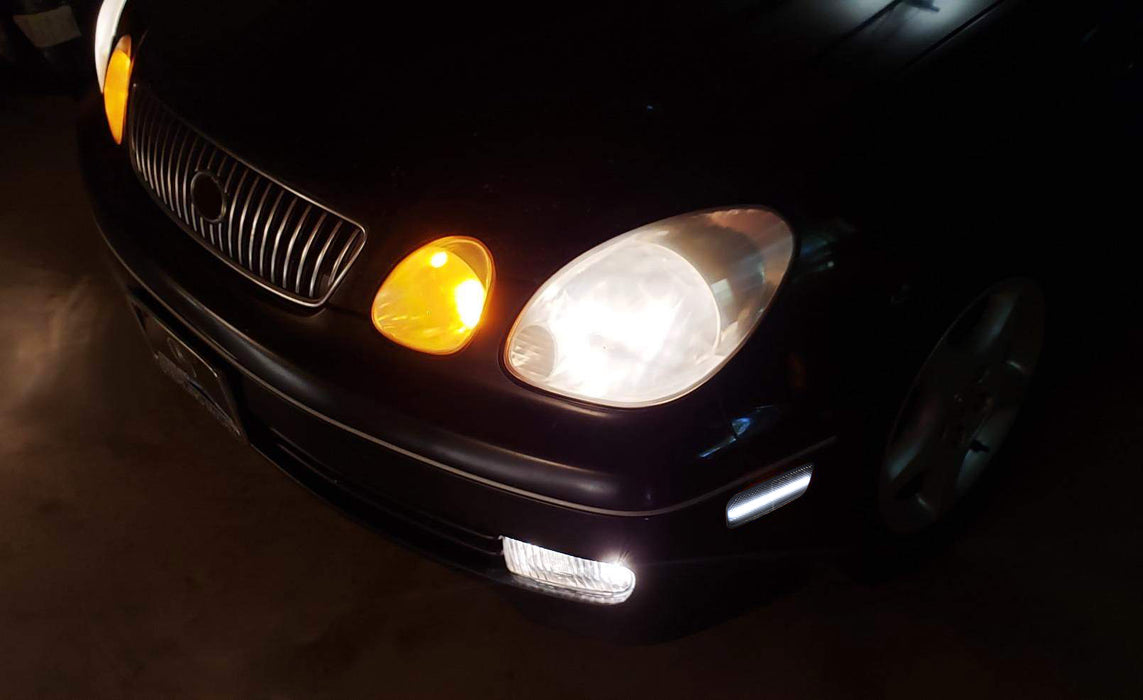 Smoked Lens White Full LED Side Markers For 1998-05 Lexus GS300 IS300 LS400, etc