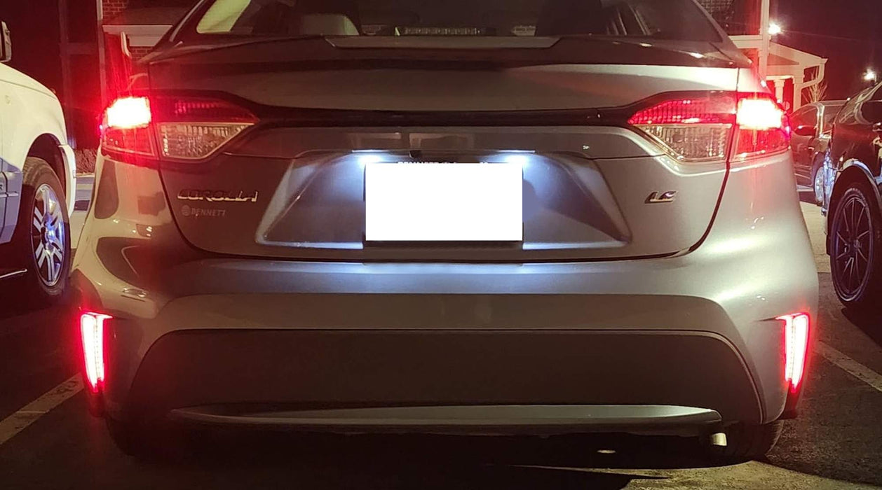 Smoked Lens LED Bumper Reflectors w/ Sequential Blink For 2019-22 Toyota Corolla