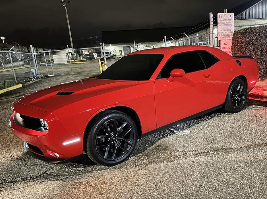 Smoked Lens Front White Rear Red LED Side Marker Lights 2015-24 Dodge Challenger