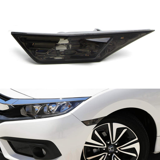 Left LH Driver Side ONLY Smoked Side Marker Light Housing For 16-21 Honda Civic