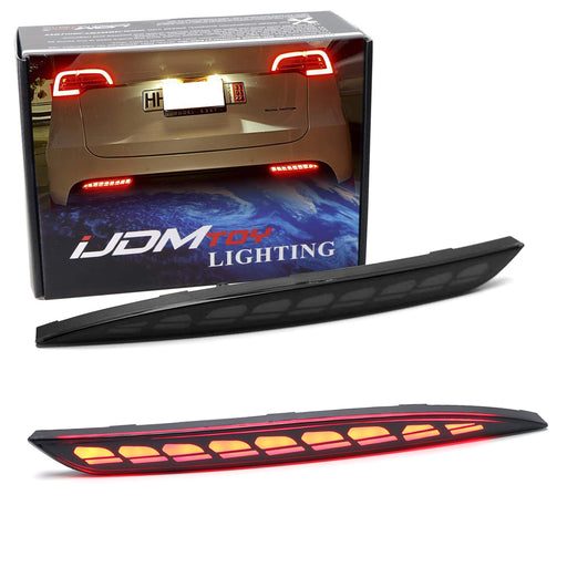 Smoked LED Bumper Reflector Lights For Tesla Model 3, Tail/Brake/Sequential Turn