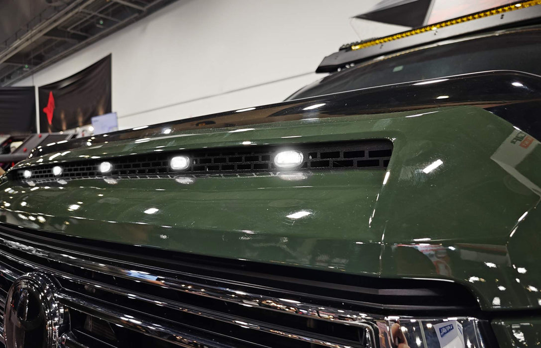 5-Section White Full LED Hood Bulge Grille Lighting Kit For 14-21 Toyota Tundra