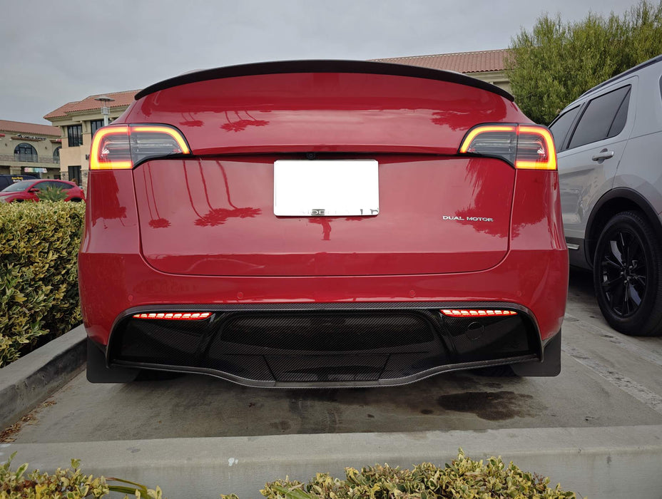 Smoked LED Bumper Reflector Lights For Tesla Model Y, Tail/Brake/Sequential Turn
