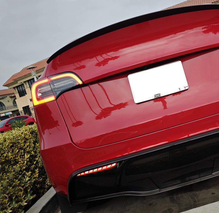 Smoked LED Bumper Reflector Lights For Tesla Model Y, Tail/Brake/Sequential Turn