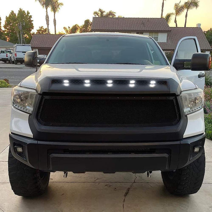 5-Section White Full LED Hood Bulge Grille Lighting Kit For 14-21 Toyota Tundra