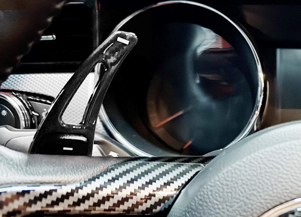 Gloss Black Finish Large Steering Wheel Paddle Shifters For Ford 2015-23 Mustang