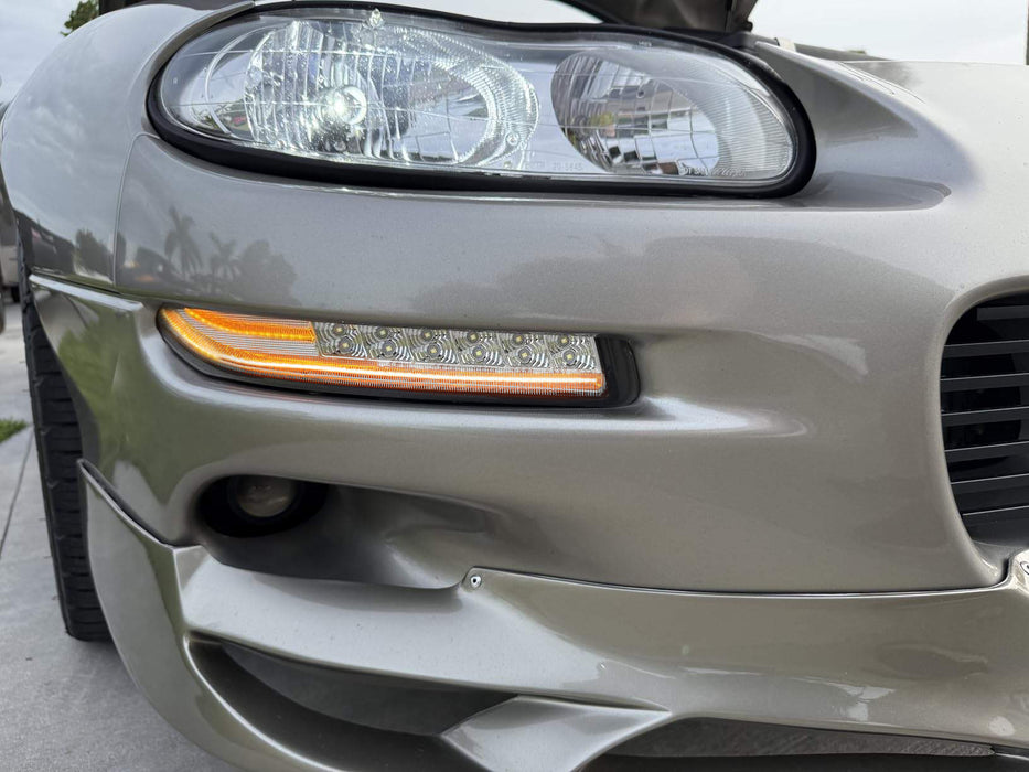 Clear Lens LED DRL/Front Sequential Turn Signal Lights For 1993-02 Chevy Camaro