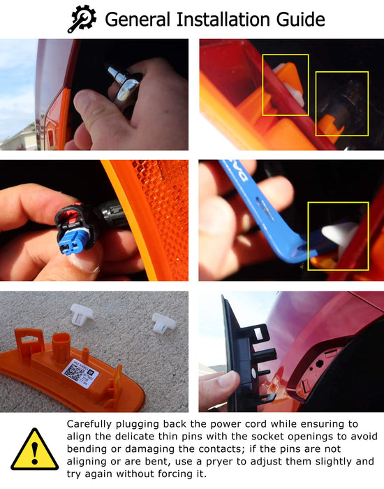 Clear Lens Amber Dual Strips LED Side Markers For 21-24 Suburban/Yukon/Escalade