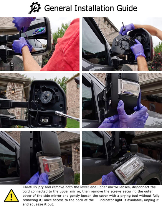 Clear Lens Sequential Blink Full LED Towing Side Mirror Signals For 2017-22 F250