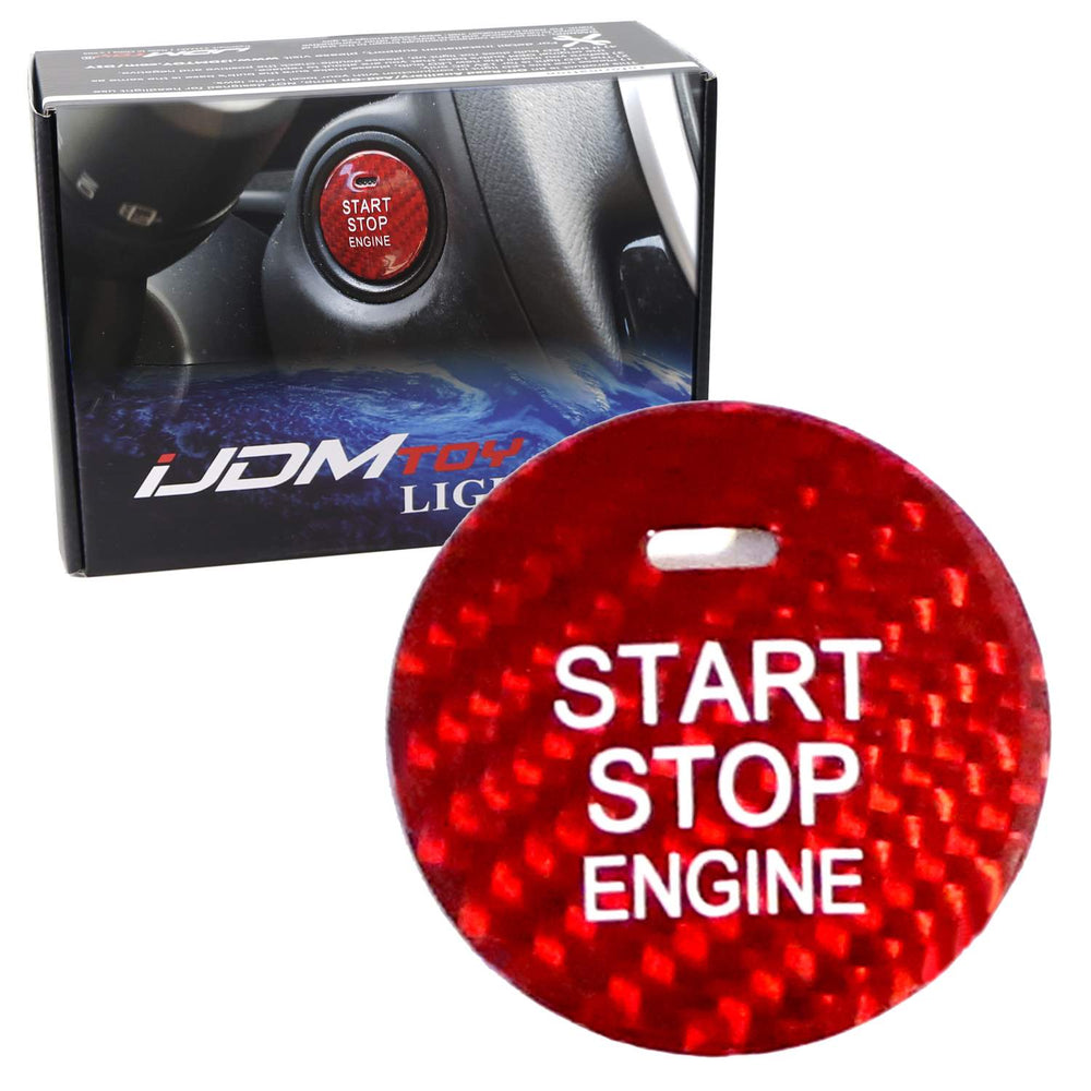 Red Real Carbon Fiber Keyless Engine Push Start Button For Mazda 3 6 CX-3 CX-5..