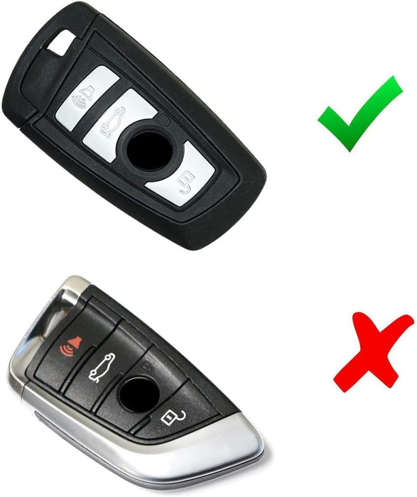 Black "Carbon Fiber" Key Fob Hard Shell Cover For BMW 1 2 3 4 5 6 7 Series X1 X3