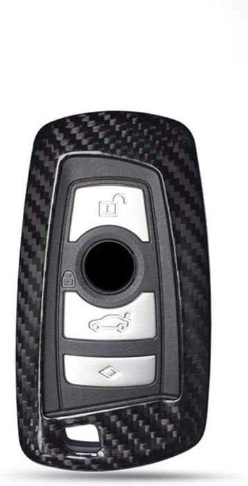 Black "Carbon Fiber" Key Fob Hard Shell Cover For BMW 1 2 3 4 5 6 7 Series X1 X3