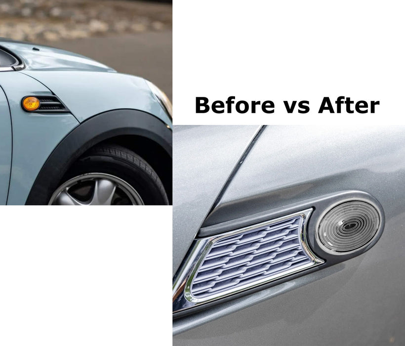Clear/Black Inside Front Fender Side Marker Lenses For R56 R55 R57 R58 R59 MINI