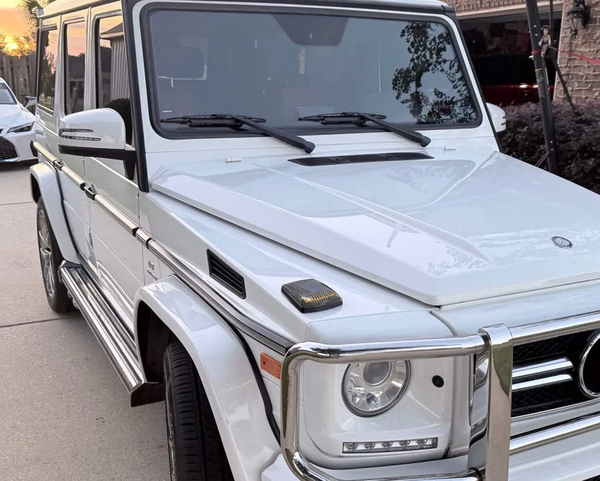 Clear Add-On Mansory Style Amber LED Turn Signal Indicators For MB W463 G-Class