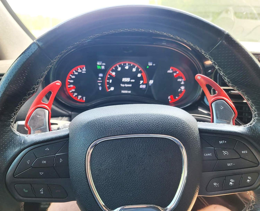 Red Larger Aluminum Paddle Shifters For Challenger Charger Durango SRT/Hellcat