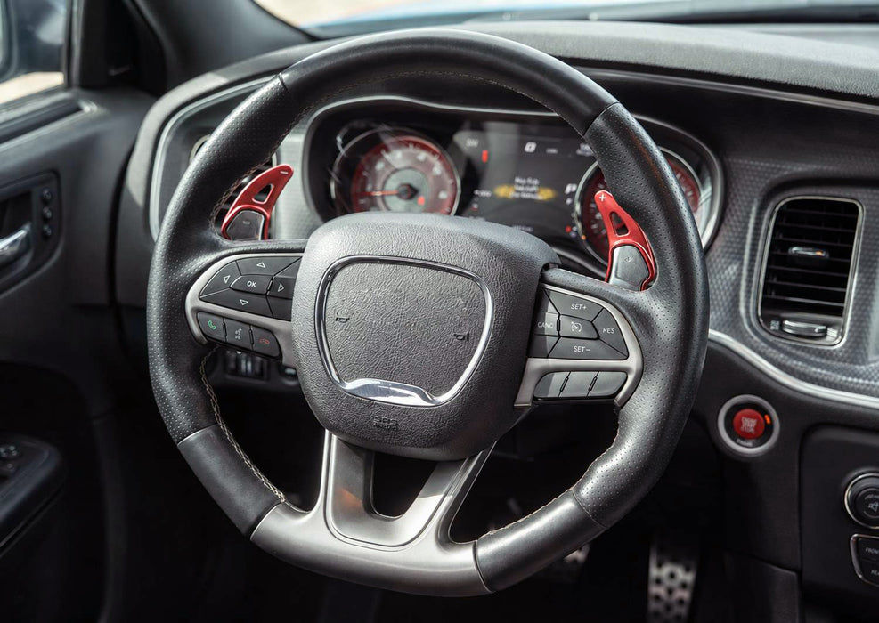 Red Larger Aluminum Paddle Shifters For Challenger Charger Durango SRT/Hellcat