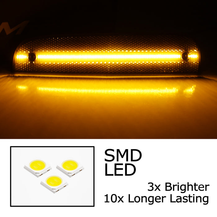 Smoke Lens Amber Full LED Front Side Marker Lights For Jeep 1997-01 Cherokee LCI