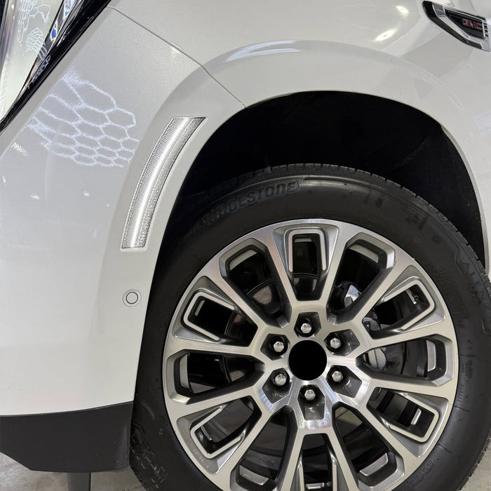 Clear Lens White Full LED Side Marker Lights For 25+ GM Escalade Suburban Yukon