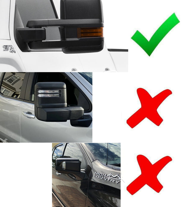 Smoke Amber Sequential Blink LED Side Mirror Lamps For 15-19 Chevy GMC 2500 3500