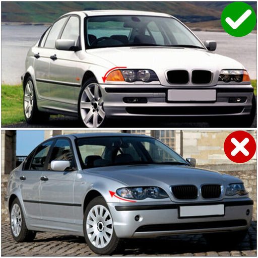Euro Smoke Front Bumper Side Marker Lens For BMW PreLCI E46 3 Series Sedan/Coupe