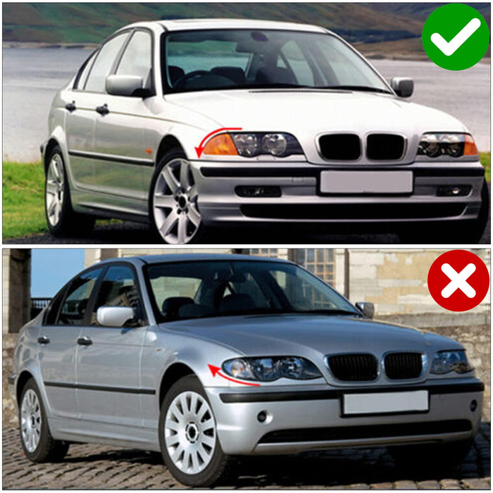 Euro Smoke Front Bumper Side Marker Lens For BMW PreLCI E46 3 Series Sedan/Coupe