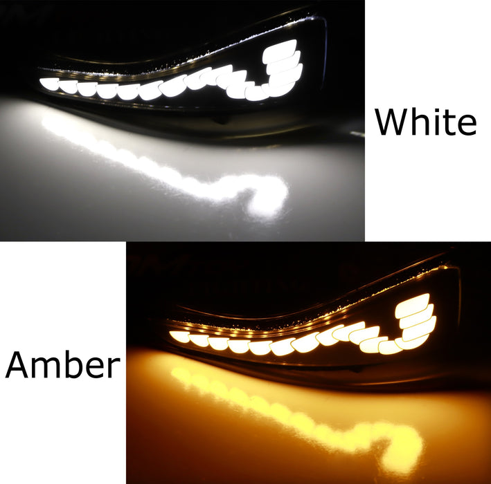 Smoke Sequential LED Side Mirror Cap Signal/Puddle Light For Infiniti Q50 Q60 QX