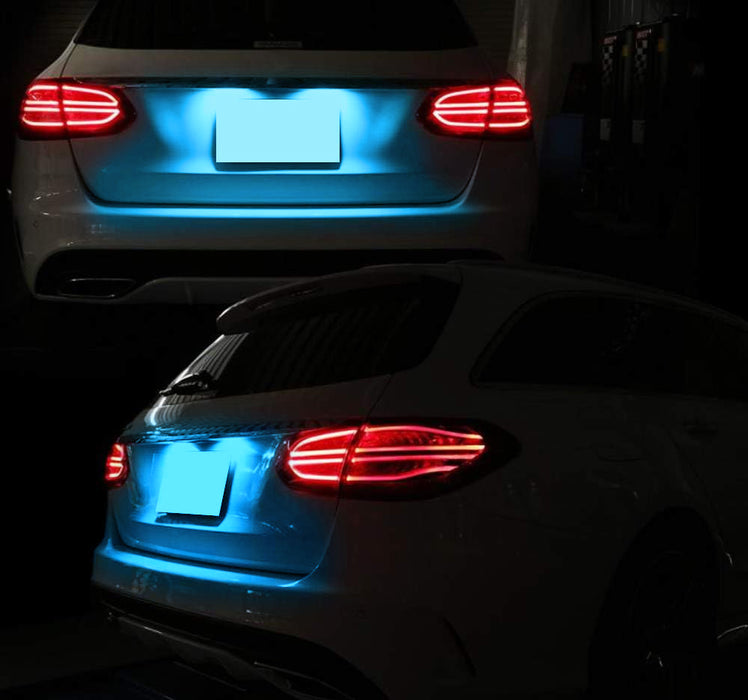 Ice Blue Full LED License Plate Lights For Mercedes C GLS GLK GLA GLC GLE Class