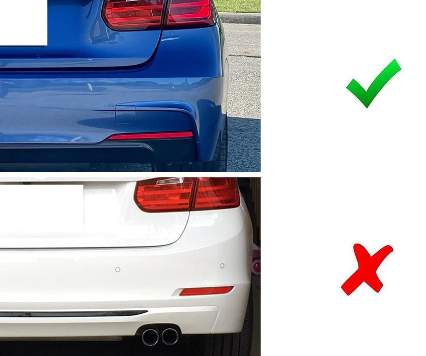 Euro Smoked Rear Bumper Reflector Replacements For BMW F30 3 Series w/ M Bumper