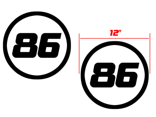 12" Iconic 86 Racing Car Roundel Vinyl Decals For Toyota 86 Scion FRS Subaru BRZ