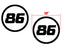 12" Iconic 86 Racing Car Roundel Vinyl Decals For Toyota 86 Scion FRS Subaru BRZ