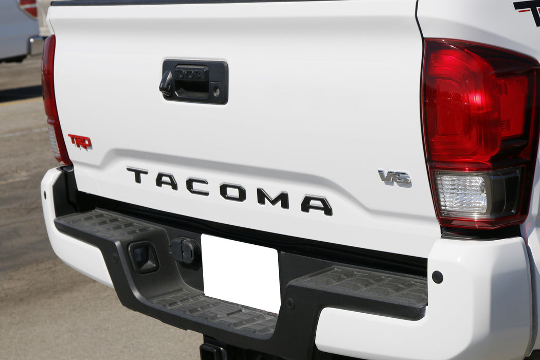 Matte Black Finish 3D Raised Tailgate Letter Pieces For 2024-up Toyota Tacoma