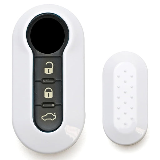 Gloss White Fob Shell Cover For FIAT 500 500L 500X Abarth 3-Button Folding Key