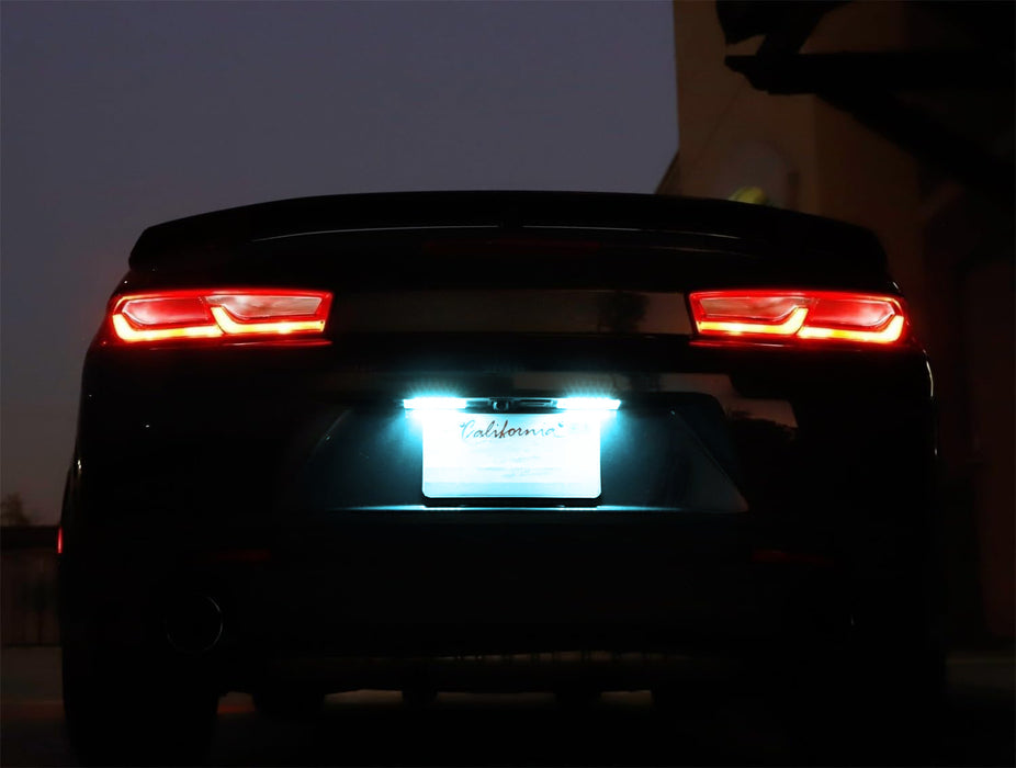 Aqua Ice Blue CANbus LED License Plate Light For 14-24 Chevy Camaro 13-15 Malibu