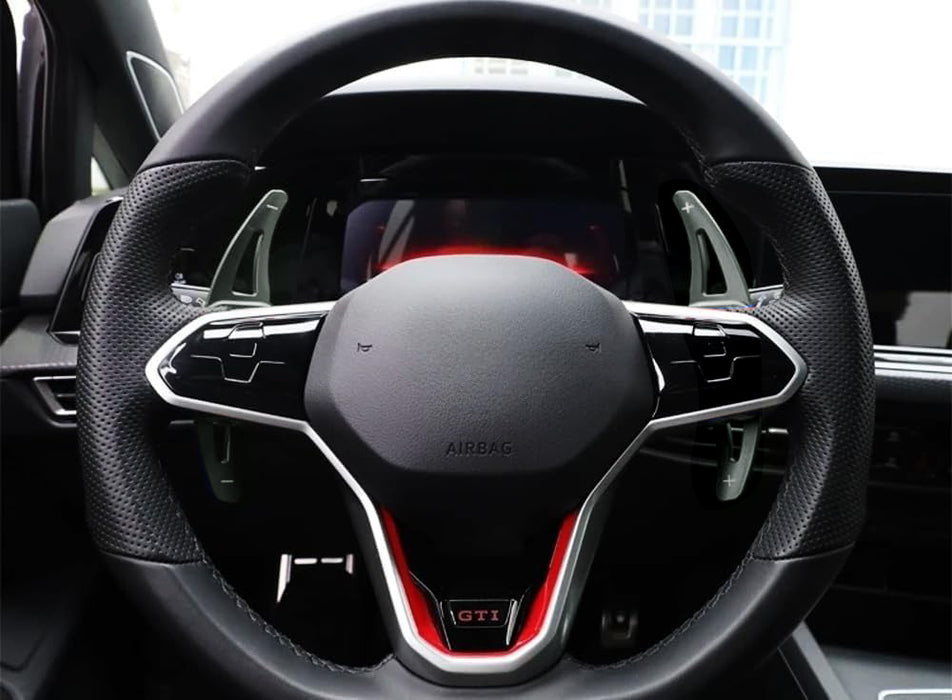 Grey Billet Aluminum Larger Paddle Shifters For Volkswagen 2022-up MK8 Golf GTI