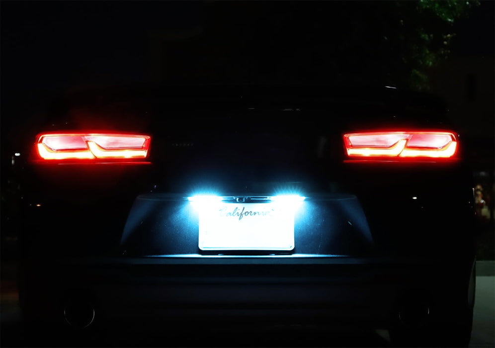 Aqua Ice Blue CANbus LED License Plate Light For 14-24 Chevy Camaro 13-15 Malibu