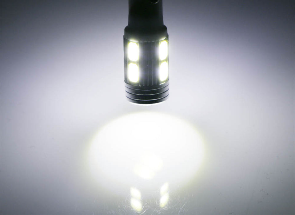 (2) White 10-SMD 168 2825 W5W T10 Wedge LED Visor Vanity Mirror Light Bulbs