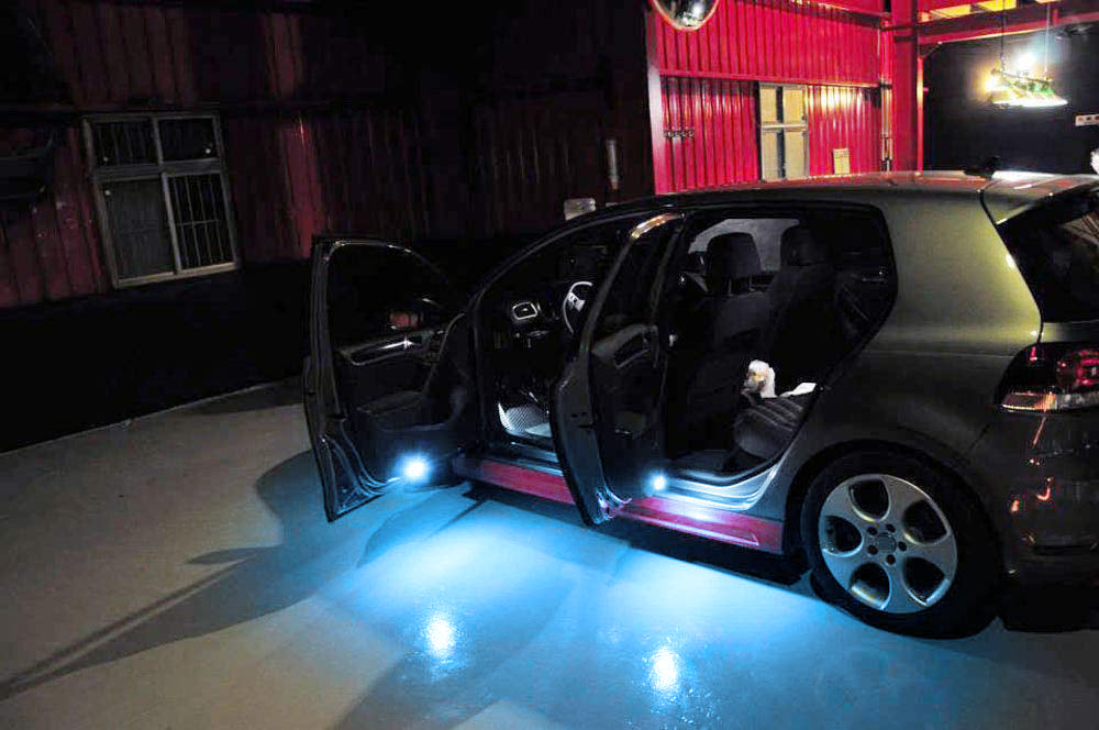 Aqua Ice Blue 18-LED Side Door Lights For VW Golf GTi EOS Jetta Passat Tiguan CC