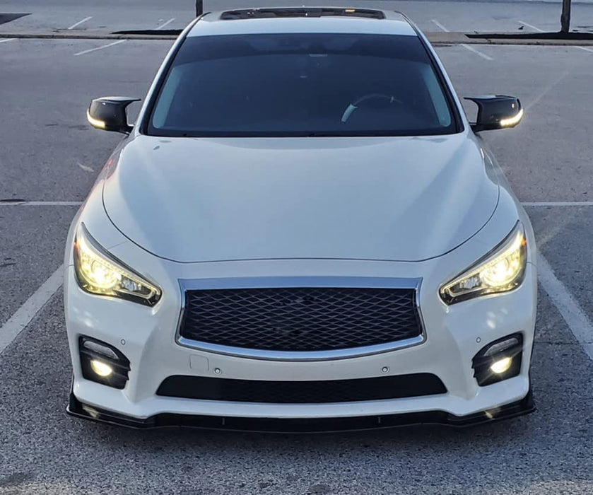 Smoke Sequential LED Side Mirror Cap Signal/Puddle Light For Infiniti Q50 Q60 QX