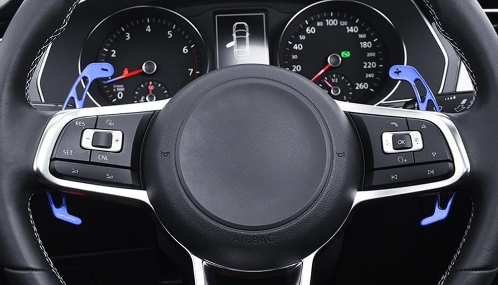 Blue Aluminum Steering Wheel Paddle Shift Extension Replacement For MK7 Golf/GTI