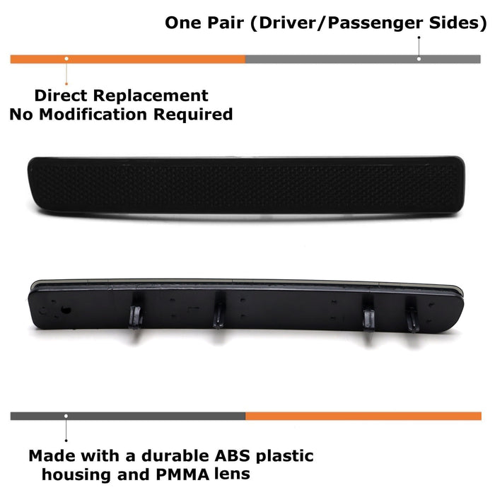 Black Smoke Rear Bumper Reflectors For 2005-09 LR3, 10-13 Range Rover Sport, LR4