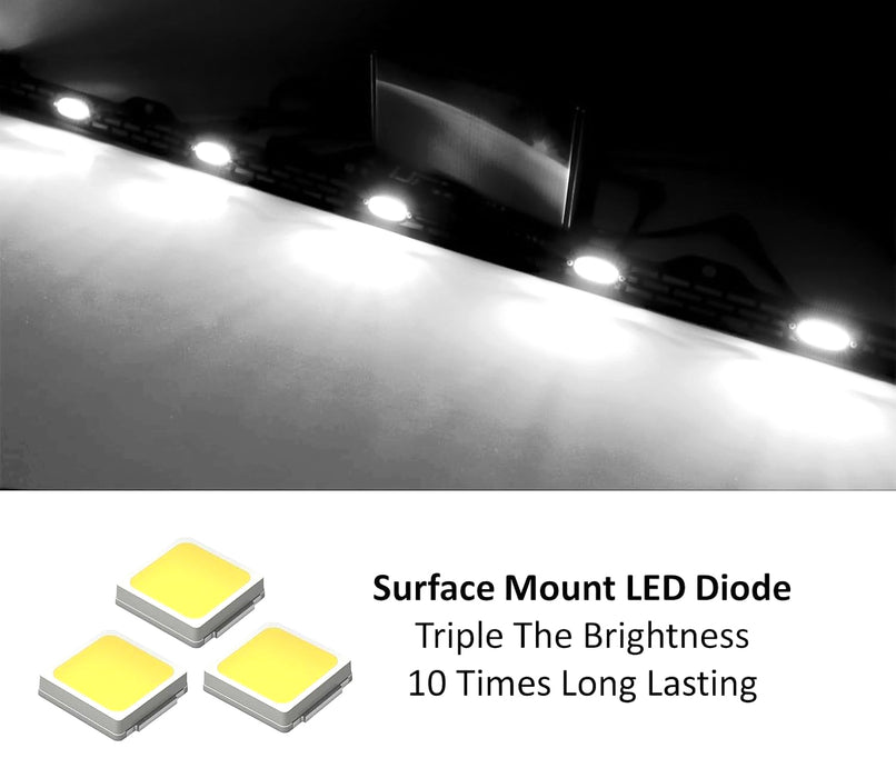 5-Section White Full LED Hood Bulge Grille Lighting Kit For 14-21 Toyota Tundra