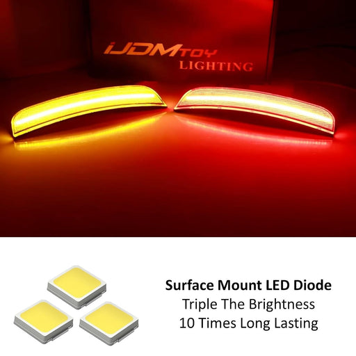 4pc Set Clear Lens Amber/Red Full LED Strip Side Markers For Dodge Gen3 Viper
