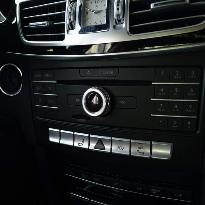 Silver Stereo Volume Control Knob Cover For Mercedes A B C E S CLA GLA GLK ML GL