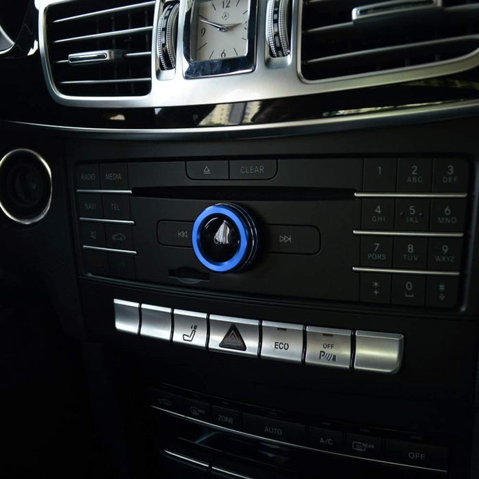 Blue Stereo Volume Control Knob Cover For Mercedes A B C E S CLA GLA GLK ML GL