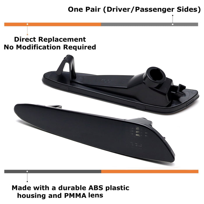 OE-Spec Smoked Front Side Marker Lamp Housings For 2003-06 Mercedes W211 E-Class