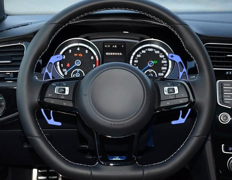 Blue Aluminum Steering Wheel Paddle Shift Extension Replacement For MK7 Golf/GTI